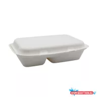   Papírdoboz ételes 2 részes 23 x 15 x 8 cm komposztálható cukornád 125 db/csomag natúr