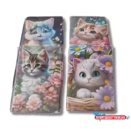 Cica mintájú keményfedeles vonalas notesz (C6)