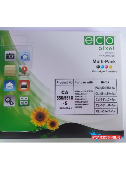 CANON PGI550XL/CLI551XL Multipack 5db-os Ecopixel tintapatron (utángyártott)