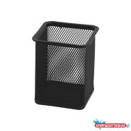 Fémhálós írószertartó pohár szögletes Fornax fekete