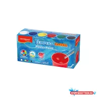   Tempera készlet, 6 x 25 ml, ecsettel, Keyroad, műanyag dobozban
