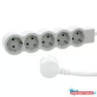  Legrand 694555 5x Schuko aljzat 1,5m vezetékkel fehér-szürke elosztósor