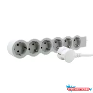   Legrand 694557 6x Schuko aljzat 1,5m vezetékkel fehér-szürke elosztósor