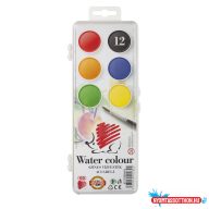   Vízfesték készlet, 12db-os, 30mm, festékgombokkal Süni Ico