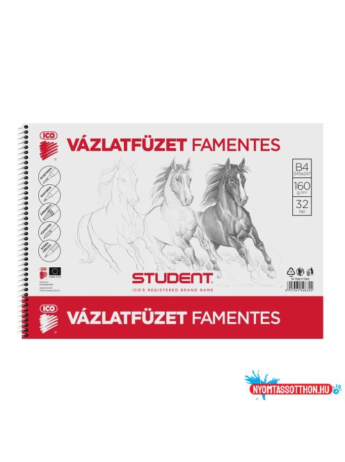 Vázlatfüzet B4, 160g. famentes Student