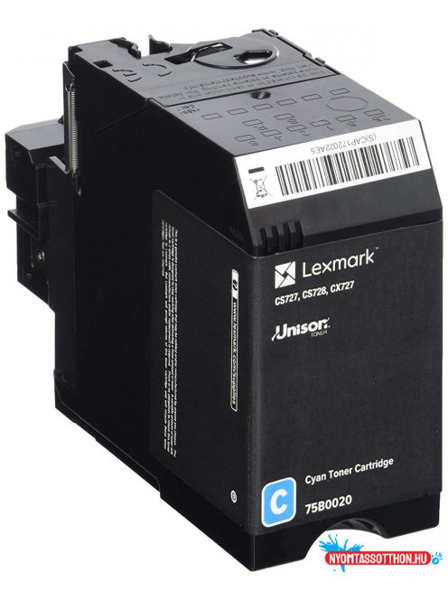 Lexmark CS/CX727/CS728 Toner Cyan 10.000 oldal (Eredeti) 75B0020