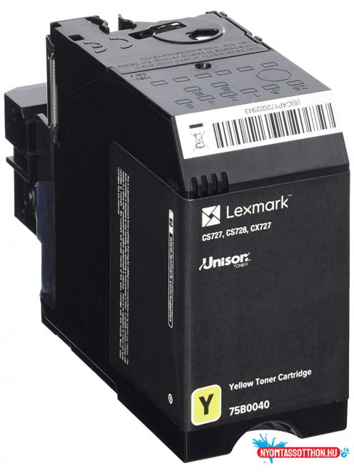Lexmark CS/CX727/CS728 Toner Yellow 10.000 oldal (Eredeti) 75B0040