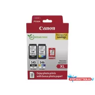   Canon PG-545XL (1x15 ml) + CL-546XL (1x13 ml) + 50 lap GP501 10x15 fényes fotópapír Multipack (Eredeti)