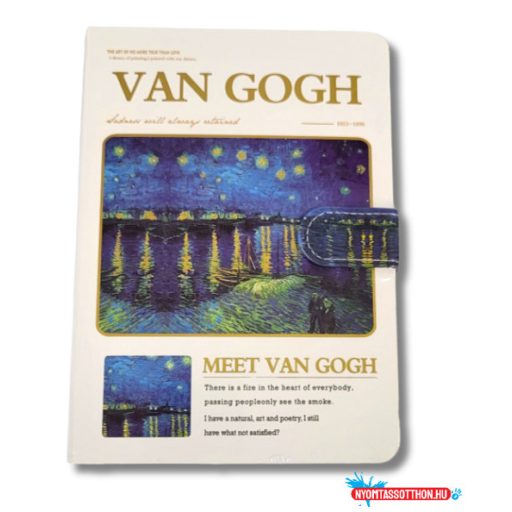 Van Gogh Művészeti Jegyzetfüzet - 18 x 13 cm méretű, aranyozott keményfedeles