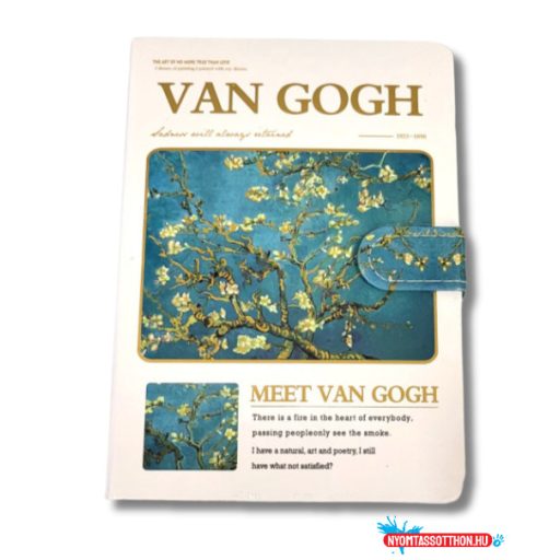Van Gogh Művészeti Jegyzetfüzet - 18 x 13 cm méretű, aranyozott keményfedeles