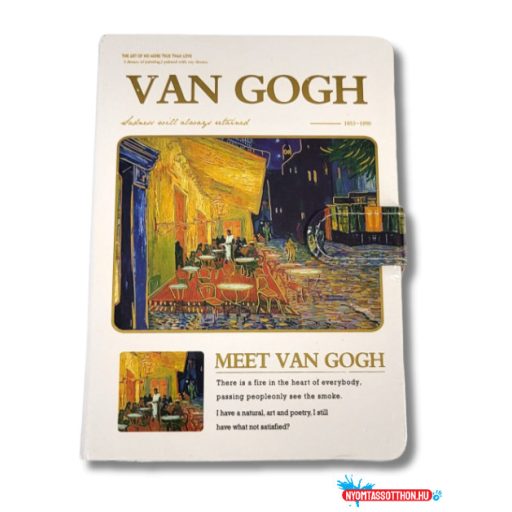 Van Gogh Művészeti Jegyzetfüzet - 18 x 13 cm méretű, aranyozott keményfedeles