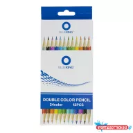   Színes ceruza készlet, kétvégû duocolor 12/24 szín Bluering(R) 24 különféle szín