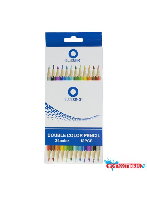 Színes ceruza készlet, kétvégû duocolor 12/24 szín Bluering(R) 24 különféle szín