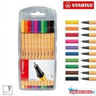   Rostirón, tûfilc készlet, 0,4mm, Stabilo Point 88, 10 klf. szín