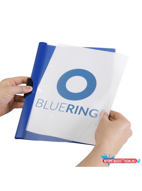 Gyorsfûzõ klip mappa A4, mûanyag 30laphoz fém klippes Bluering(R) kék