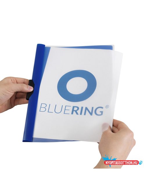 Gyorsfûzõ klip mappa A4, mûanyag 60laphoz fém klippes Bluering(R) kék