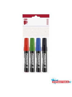   Alkoholos marker készlet, 1-4mm, vágott hegyû, Ico 12, 4 különféle szín