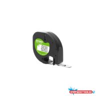  Feliratozógép szalag Dymo Letratag S0721510/59421 papír 12mmx4m, ORIGINAL fekete/fehér