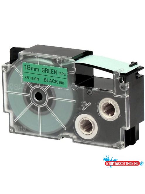 Feliratozógép szalag XR-18GN1 18mmx8m Casio zöld/fekete