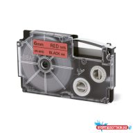 Feliratozógép szalag XR-6RD1 6mmx8m Casio piros/fekete