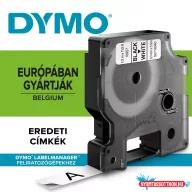   Feliratozógép szalag Dymo D1 flexibilis ID S0718040/16957 12mmx3,5m, fekete/fehér