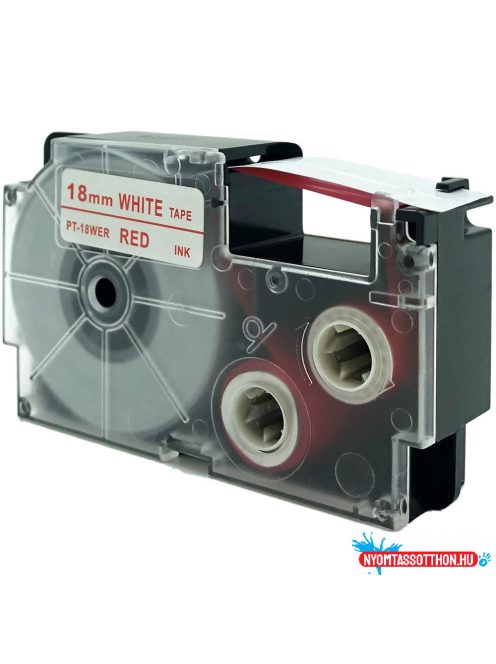 Feliratozógép szalag XR-18WER1 18mmx8m Casio piros/fehér