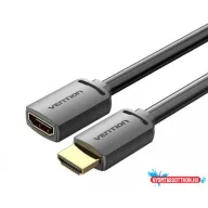   Vention HDMI/M -> HDMI/F (4K, HD, PVC, fekete), 2m, kábel