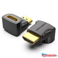Vention HDMI/M (90fokos) -> HDMI/F (4K,fekete), adapter