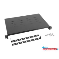 Lanberg AK-1004-B 19" 1U MÉLY:300mm MAX:25kg terhelhetőségű 4 ponton rögzíthető fix fekete rack pol