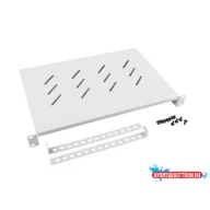   Lanberg AK-1004-S 19" 1U MÉLY:300mm MAX:25kg 4 ponton rögzíthető fix szürke rack polc