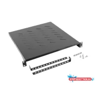   Lanberg AK-1005-B 19" 1U MÉLY:500mm MAX:25kg 4 ponton rögzíthető fix fekete rack polc