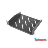 Lanberg AK-1012-B 10" 1U MÉLY:180mm MAX: 20kg terhelhetőségű 2 ponton rögzíthető fix fekete polc