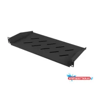   Lanberg AK-1014-B 19" 1U MÉLY:220mm MAX: 25kg 2 ponton rögzíthető fix fekete rack polc