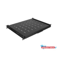   Lanberg AK-1020-B 19" 1U MÉLY:350mm MAX:35kg 4 ponton rögzíthető kihúzható fekete rack polc