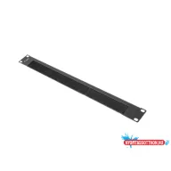 Lanberg AK-1103-B 19" 1U egyik oldalán nyitott fésűs fekete kábelrendező