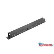Lanberg AK-1201-B 19" 1U fekete csatornás kábelrendező