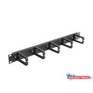   Lanberg AK-1202-B 19" 1U műanyag gyűrűs fekete kábelrendező