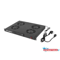 Lanberg AK-1503-B 19" 1U 4x ventilátor + termosztát ventilátor egység LCD kijelzővel