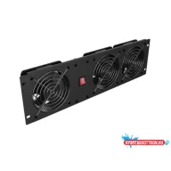   Lanberg AK-1506-B 19" 1U három egységes 230V 50W függőleges fekete ventilátor