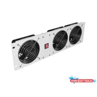   Lanberg AK-1506-S 19" 1U 3x ventilátor 230V 50W függőleges szürke ventilátor