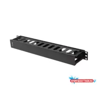   Lanberg AK-1703-B 19" 1U műanyag csatornás fekete kábelrendező