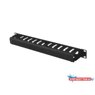 Lanberg AK-1704-B 19" 1U fekete csatornás kábelrendező