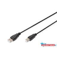   DIGITUS AK-300102-018-S High Speed 2.0 USB type-B - USB type A CCA árnyékolatlan fekete kábel 1,8m
