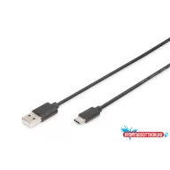   DIGITUS AK-300154-018-S High Speed USB type A 2.0 - USB type-C kábel 1,8m