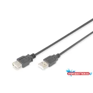   DIGITUS AK-300202-030-S High Speed duplán árnyékolt USB 2.0 hosszabbító kábel 3m