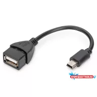   DIGITUS AK-300310-002-S OTG 2.0 mini USB-B - USB-A anya adapter