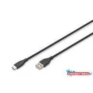   DIGITUS AK-300340-020-S High Speed USB-A 2.0 - USB Type-C szilikon kábel 2m