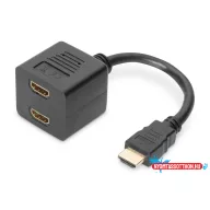   DIGITUS AK-330400-002-S Full HD 3D 24Hz aranyozott HDMI Y-elosztó kábel 0,2m