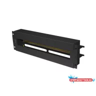 Lanberg AK-VDP103-B 19" 3U DIN sínes fedeles fekete kismegszakító tartó panel