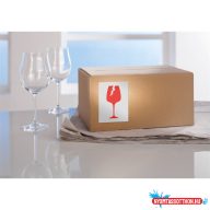   Etikett címke, piktogram Törékeny, óvatosan kezelendõ! 74 x100mm,tekercses, 200 címke/doboz, Avery piros